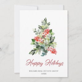 フェスティバルホリークリスマスツリーのグリーティ企業のング シーズンカード