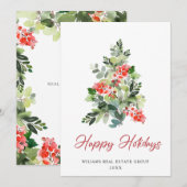 フェスティバルホリークリスマスツリーのグリーティ企業のング シーズンカード (正面/裏面)