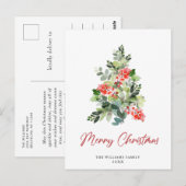 フェスティバルホリークリスマスツリーグリーティングホリデー ポストカード (正面/裏面)