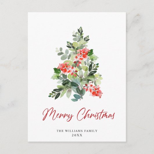 フェスティバルホリークリスマスツリーグリーティングホリデー ポストカード (正面)