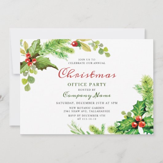 フェスティバルホリークリスマス企業のホリデーパーティー 招待状 (正面)