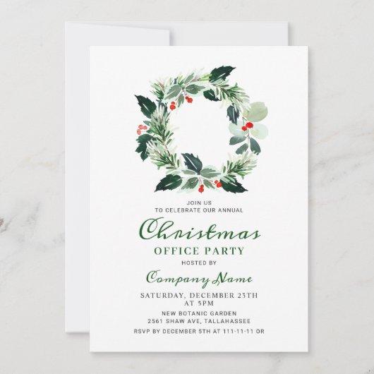 フェスティバルホリークリスマス企業のホリデーパーティー 招待状 (正面)