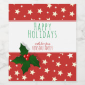 フェスティバルホリーツリーベリースターズファミリークリスマス ワインラベル (シングルラベル)