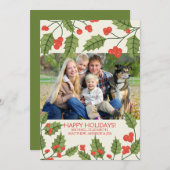 フェスティバルホリーハッピーホリデーズフォトカード シーズンカード (正面/裏面)