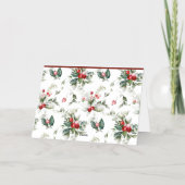 フェスティバルホリーパターンメリークリスマスフォト 箔シーズンカード (裏面)