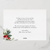 フェスティバルホリーパターンメリークリスマスフォト 箔シーズンカード (裏面)