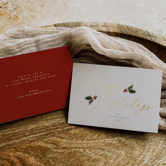 フェスティバルホリーフォイルホリデーカード 箔シーズンカード