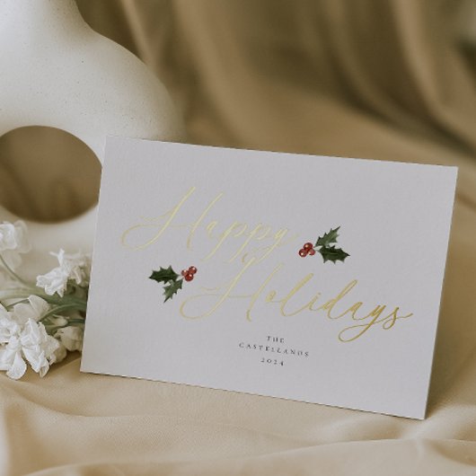 フェスティバルホリーフォイルホリデーカード 箔シーズンカード