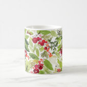 フェスティバルホリーベリーとエバーグリーンウォーター色 コーヒーマグカップ (中央)