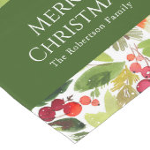 フェスティバルホリーベリーとエバーグリーンウォーター色 ロングテーブルランナー (コーナー)