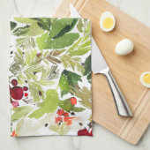 フェスティバルホリーベリーウォーター色 キッチンタオル (四つ折り)