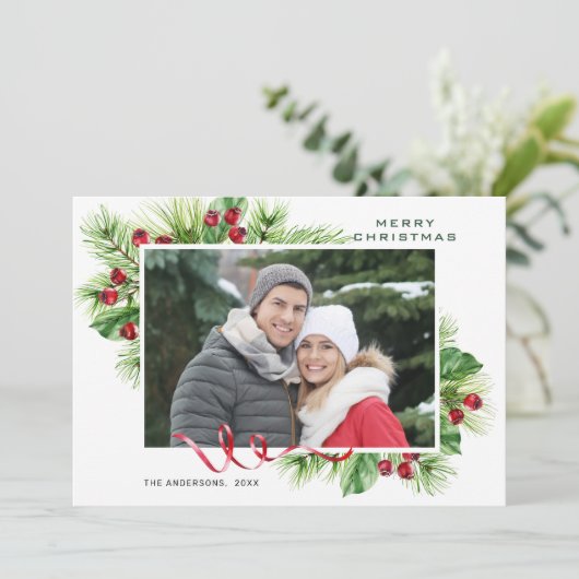 フェスティバルホリーベリークリスマスグリーティングフォト シーズンカード (スタンド正面)