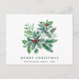 フェスティバルホリーベリークリスマスグリーティングホリデー ポストカード