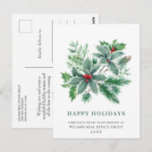 フェスティバルホリーベリークリスマスグリーティングホリデー ポストカード (正面/裏面)