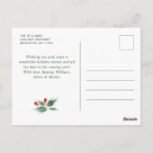 フェスティバルホリーベリークリスマスグリーティングホリデー ポストカード (裏面)