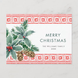 フェスティバルホリーベリークリスマスグリーティングホリデー ポストカード