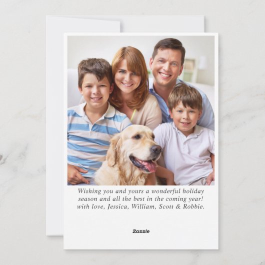 フェスティバルホリーベリークリスマスツリーのグリーティングフォト シーズンカード (裏面)