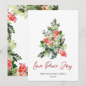 フェスティバルホリーベリークリスマスツリーグリーティング シーズンカード (正面/裏面)