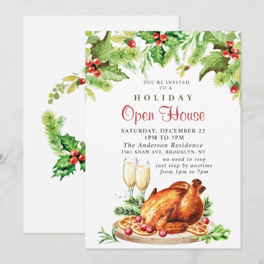 フェスティバルホリーベリークリスマスホリデーオープンハウス 招待状 (正面/裏面)