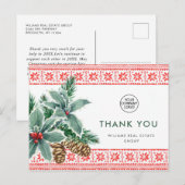 フェスティバルホリーベリークリスマスホリデーサンキュー ポストカード (正面/裏面)