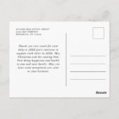 フェスティバルホリーベリークリスマスホリデーサンキュー ポストカード (裏面)