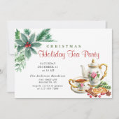 フェスティバルホリーベリークリスマスホリデーティーパーティー 招待状 (正面)