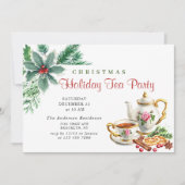 フェスティバルホリーベリークリスマスホリデーティーパーティー 招待状 (正面)