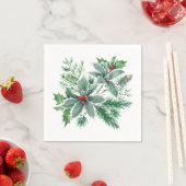 フェスティバルホリーベリークリスマスホリデーパーティー スタンダードカクテルナプキン (インサイチュ)