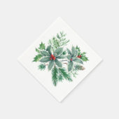 フェスティバルホリーベリークリスマスホリデーパーティー スタンダードカクテルナプキン (角)