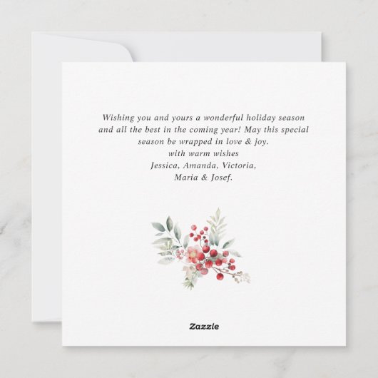 フェスティバルホリーベリークリスマスミストレトーリース シーズンカード (裏面)