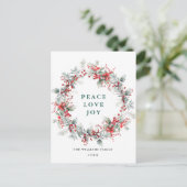 フェスティバルホリーベリークリスマスリースホリデイ ポストカード (スタンド正面)