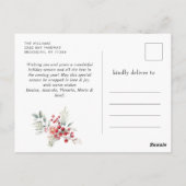 フェスティバルホリーベリークリスマスリースホリデイ ポストカード (裏面)