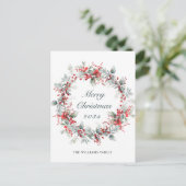 フェスティバルホリーベリークリスマスリースホリデイ ポストカード (スタンド正面)