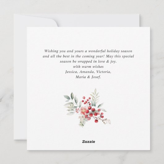 フェスティバルホリーベリークリスマスリースボホ シーズンカード (裏面)