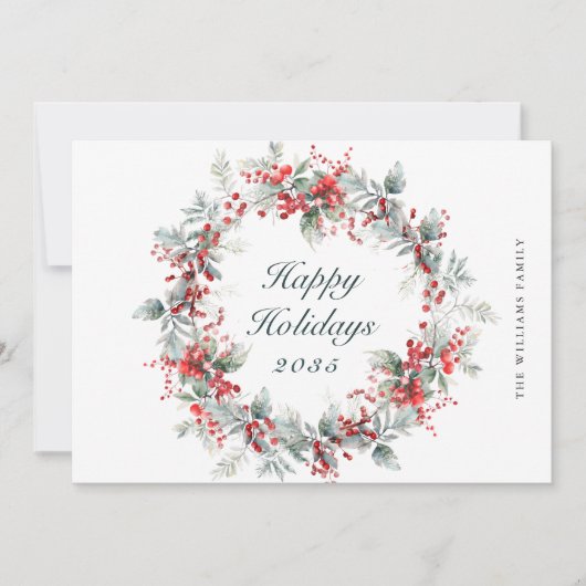 フェスティバルホリーベリークリスマスリース シーズンカード (正面)