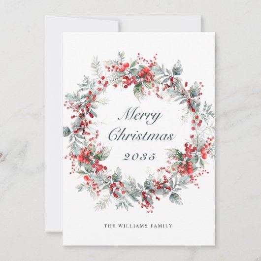 フェスティバルホリーベリークリスマスリース シーズンカード (正面)