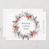 フェスティバルホリーベリークリスマスリース シーズンカード (正面/裏面)