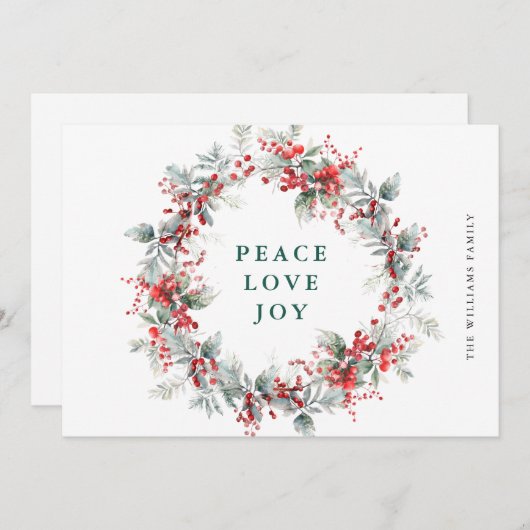 フェスティバルホリーベリークリスマスリース シーズンカード (正面/裏面)