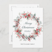 フェスティバルホリーベリークリスマスリース シーズンポストカード (正面/裏面)