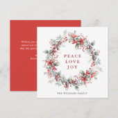 フェスティバルホリーベリークリスマスリース モダン シーズンカード (正面/裏面)