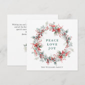 フェスティバルホリーベリークリスマスリース モダン シーズンカード (正面/裏面)