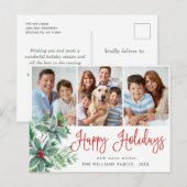 フェスティバルホリーベリークリスマス3フォトホリデーポスト ポストカード (正面/裏面)