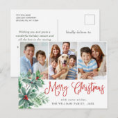 フェスティバルホリーベリークリスマス3フォトホリデー ポストカード (正面/裏面)