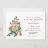フェスティバルホリーベリーツリークリスマスホリデーディナー 招待状 (正面)