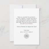 フェスティバルホリーベリーパインコーンリースクリスマス サンキューカード (裏面)