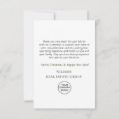 フェスティバルホリーベリーパインコーンリースクリスマス サンキューカード (裏面)