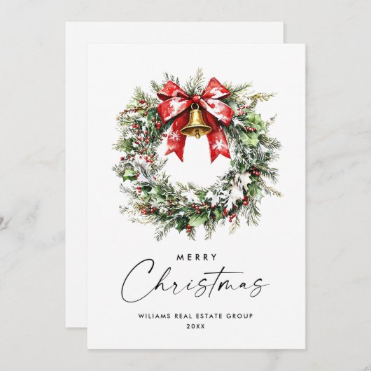 フェスティバルホリーベリーパインリース 企業の シーズンカード (正面/裏面)