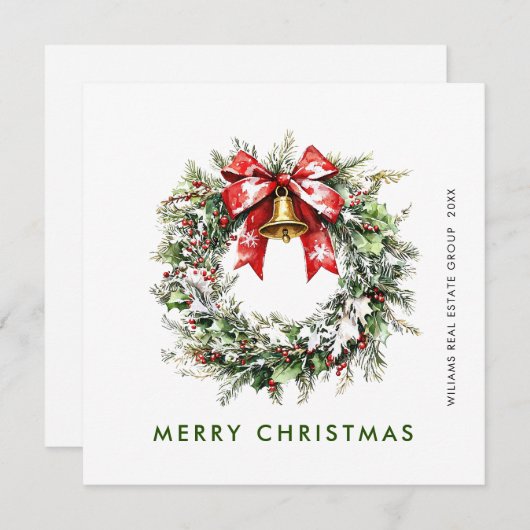 フェスティバルホリーベリーパインリース 企業の シーズンカード (正面/裏面)