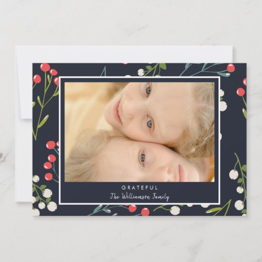 フェスティバルホリーベリーフォトクリスマスカード (正面)