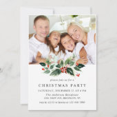 フェスティバルホリーベリーフォトホリデークリスマスパーティー 招待状 (正面)